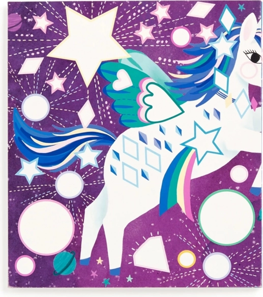 Set aus glitzernden Aufklebern mit magischen Einhörnern
