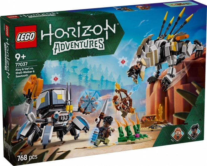 Lego Horizon Abenteuer Aloy und Varl gegen Krabbenläufer und Sägenzahn