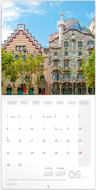 Wandkalender Barcelona 2026, 30 x 30 cm