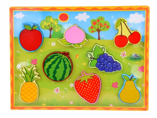 Holzlernspiel Obst Puzzle