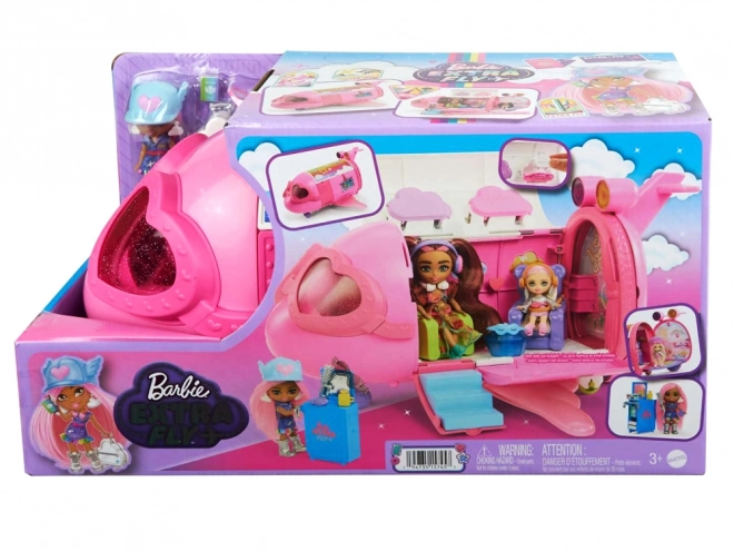 Rosa Regenbogenflugzeug Barbie Extra Fly Minis Puppe Pilotin