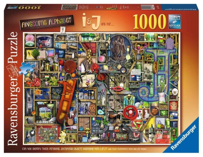 Ravensburger Puzzle Erstaunliches Alphabet - Buchstaben I und J 1000 Teile