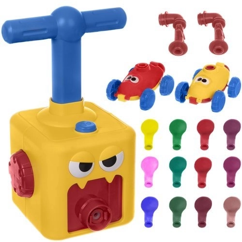Aerodynamisches Auto mit Abschussrampe und Ballons - 15-teiliges Set