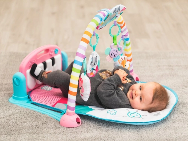 Edukative Babyspielmatte mit Piano und Projektor – rosa