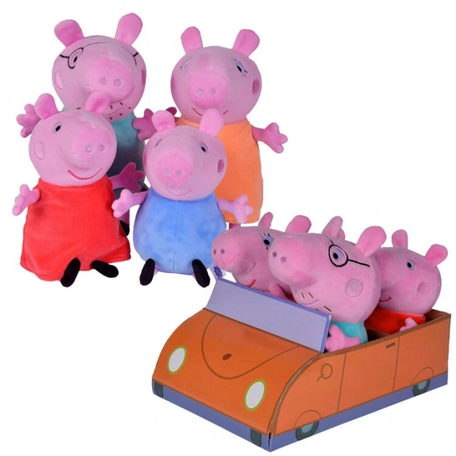 Simba Plüschset Peppa Wutz Familie im Auto