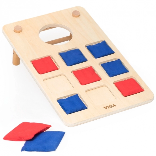VIGA Geschicklichkeitsspiel 2-in-1 Tic Tac Toe und Zielwurf