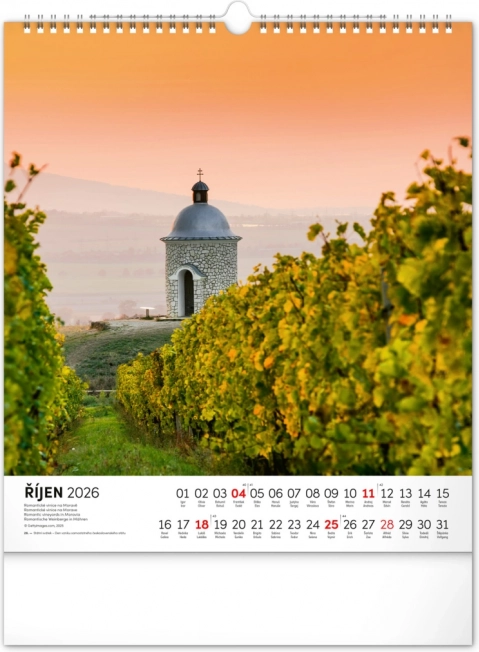 Wandkalender Spaziergänge durch die mährische Landschaft 2026