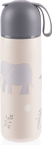 Thermoflasche für Flüssigkeiten mit Silikonhalter 400 ml, Safari