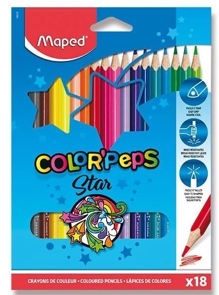 Trojkantige Farbstifte MAPED Color'Peps 18er Set