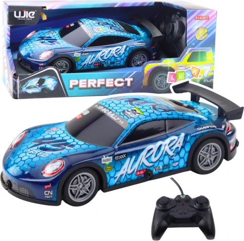 RC-Rennauto mit leuchtender Karosserie, blau