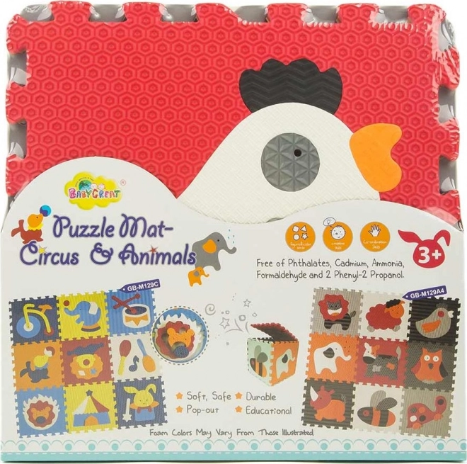 Baby Great Schaumstoff-Puzzle Tiere Grau-Rot