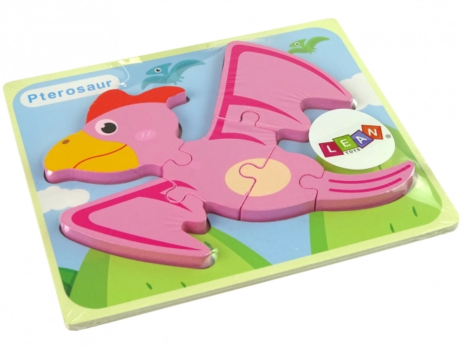 Holzpuzzle Dinosaurier Pterodaktylus Rosa oder Pliosaurier Blau