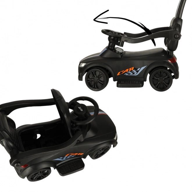 3-in-1 Rutscherauto mit Geräuschen und Lichtern Schwarz