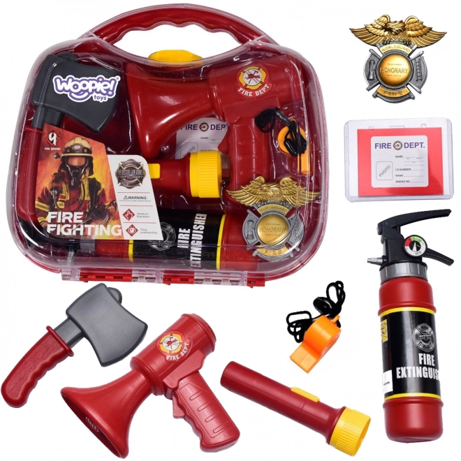 Feuerwehr-Koffer-Set mit Feuerlöscher - 7 Teile