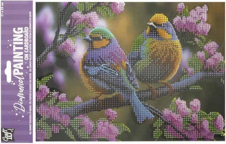 Diamant-Malset auf Platte Vögel 29 × 21 cm