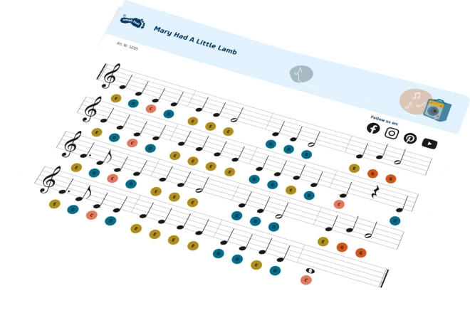 Bunte Tasten für leichtes Erlernen von Melodien