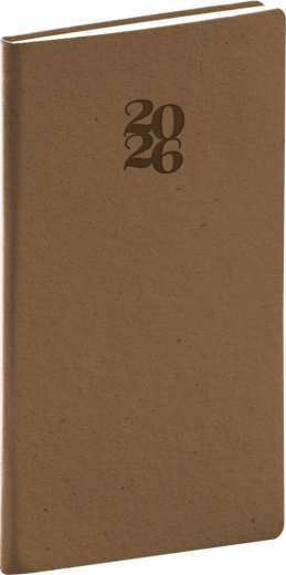 Taschenkalender Essenza 2026, Haselnuss