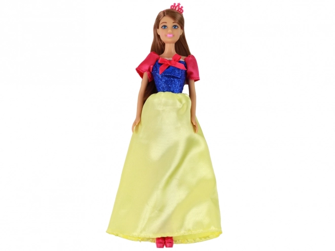Puppe Anlily Prinzessin mit langen dunklen Haaren und gelbem Kleid