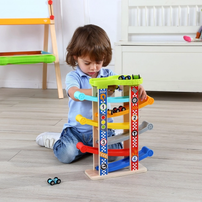 Tooky Toy Bunte Rutsche für Autos