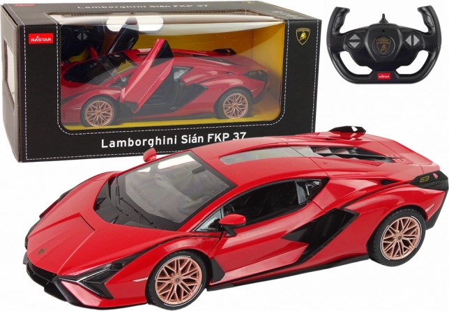Auto R/C Lamborghini Sian FKP 37 Rastar 1:14 Rot mit Fernbedienung