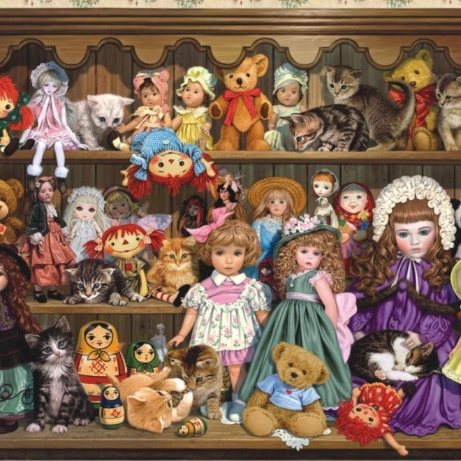 Puzzle Großmutters Regal mit Puppen 500 Teile