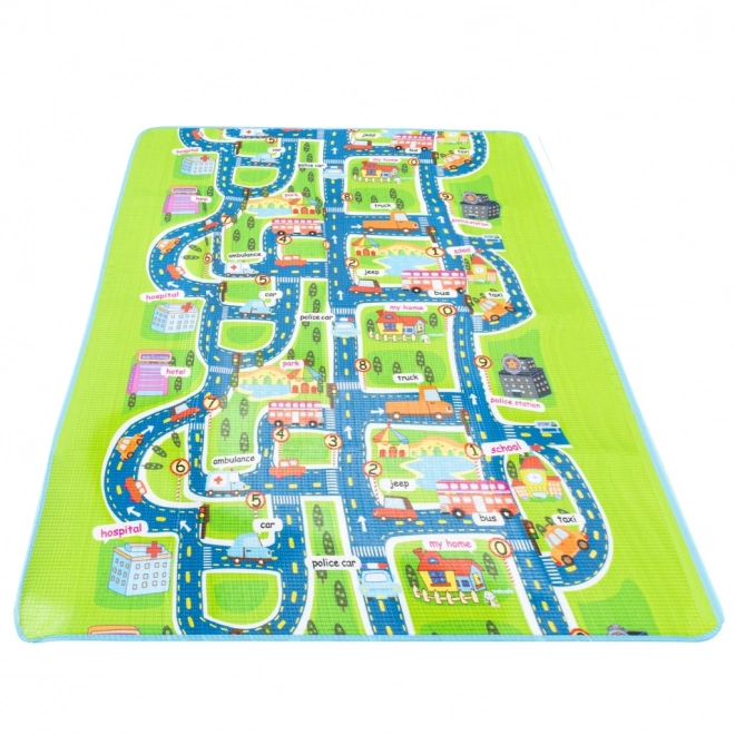 Faltbare Spielmatte mit Stadtmotiv 200 x 160 cm