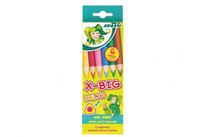 Große dreieckige Buntstifte X-Big DELTA, 6 Farben