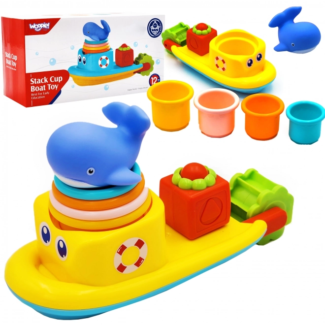 Woopie Baby Wasserspielzeug-Set Schiff und Walbecher