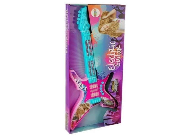 Elektrische Gitarre mit Lichtern und Klängen Rosa 62 cm