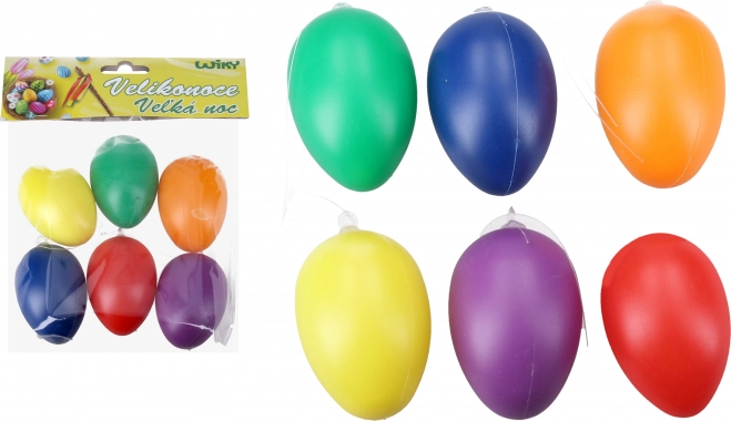 Dekorative bunte Plastikeier zum Aufhängen 6 cm