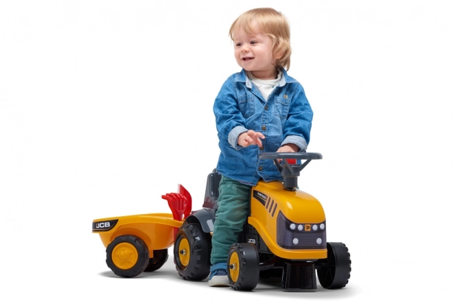 Baby JCB Rutschauto mit Anhänger und Spielzeugset Gelb