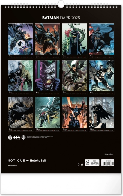 Wandkalender Batman Dark 2026