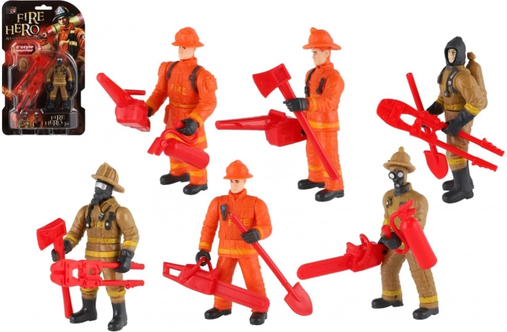 Kunststoff-Feuerwehrmannfigur 10 cm mit Zubehör