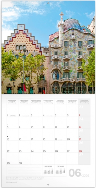 Notizkalender Barcelona 2026, 30 x 30 cm