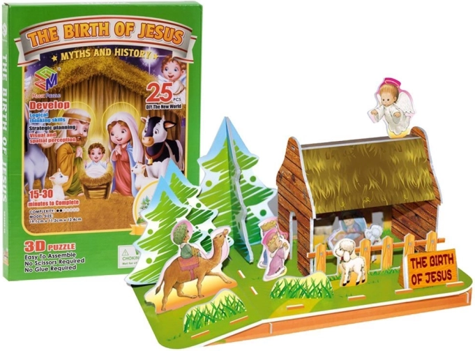 MAGIC PUZZLE 3D-Puzzle Krippe in Bethlehem 25 Teile
