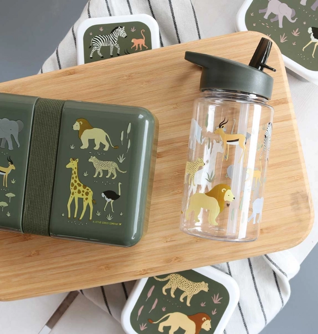 Kinderglasflasche mit Savannentieren von A Little Lovely Company