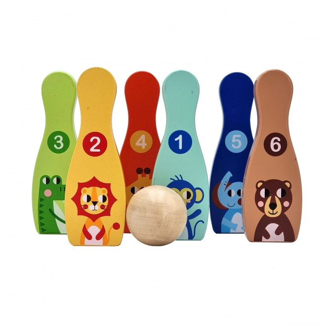 Drewniane Kinderspielzeug Bowling Set