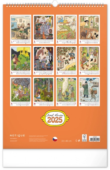 Wandkalender Josef Lada 2025