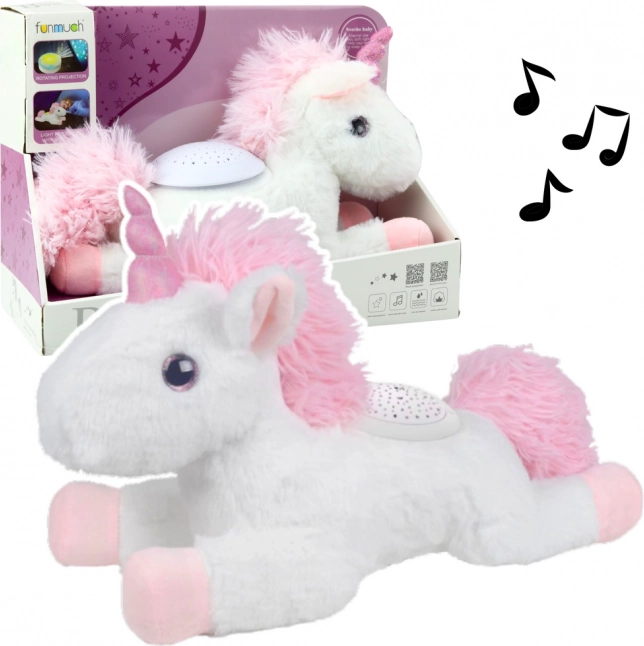 Schlafendes Einhorn mit Projektor und Melodien