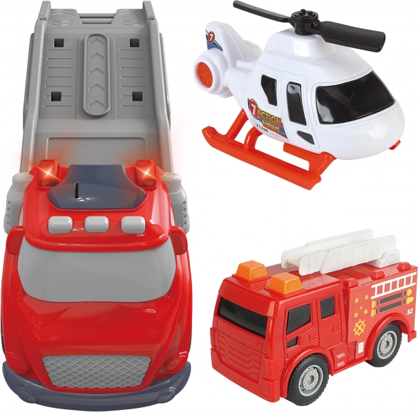 Rotes Feuerwehrfahrzeug CITY TRUCK mit Licht- und Soundeffekten