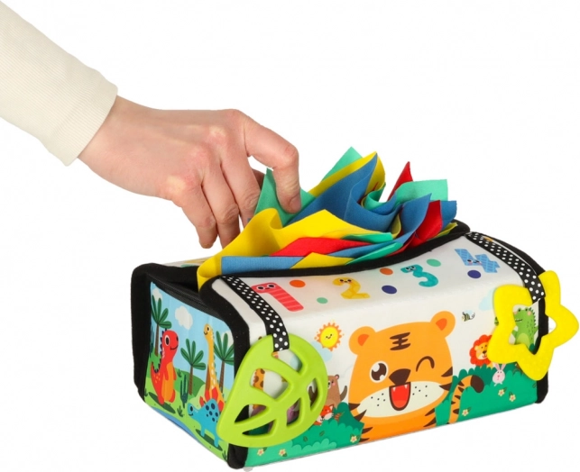 Sensorisches Montessori Spielzeug mit Taschentüchern und Matte 2in1