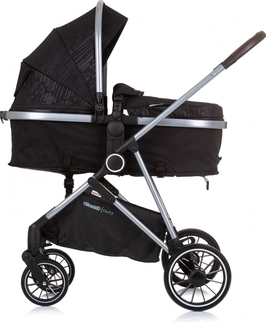 Chipolino Kombikinderwagen Aura 2 in 1 Obsidian Silber