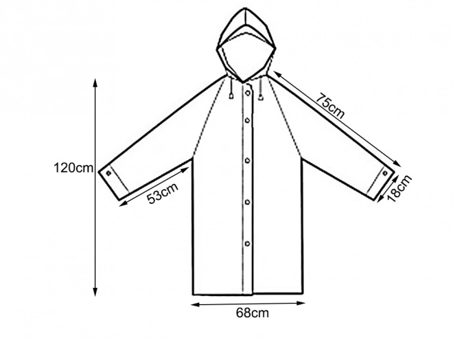 Plastikregencape mit Kapuze