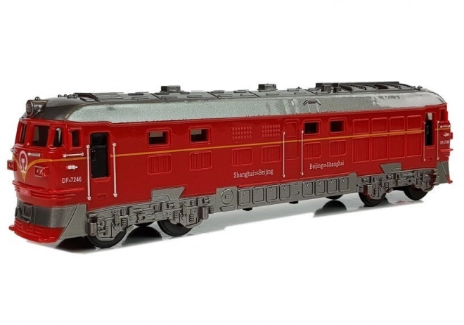 Roter Pendolino Zug mit Licht- und Soundeffekten