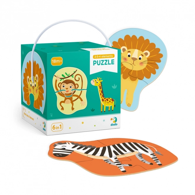 Puzzle 2-3-4 Teile wilde Tiere