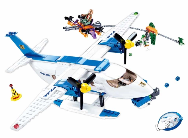 Realistisches Polizeihydroflugzeug mit funktionsfähigen Elementen