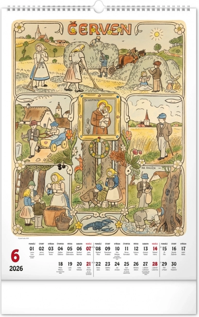 Wandkalender Josef Lada 2026