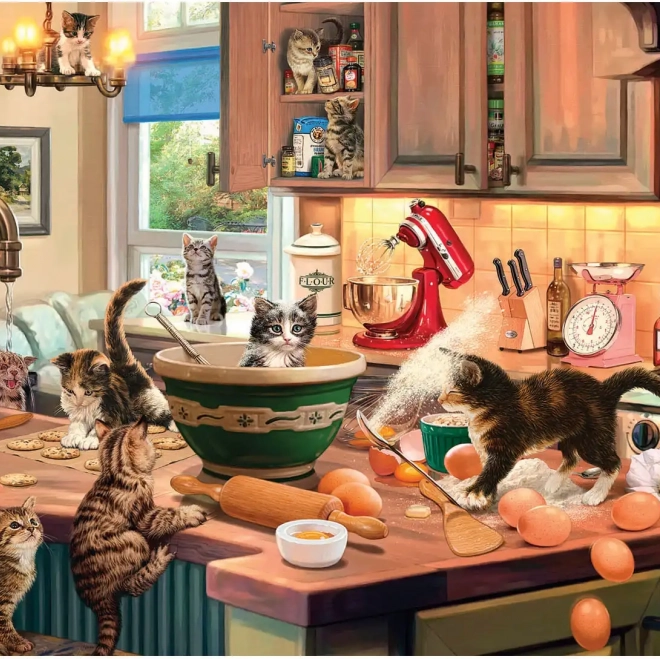 Puzzle Katzen in der Küche XL 700 Teile