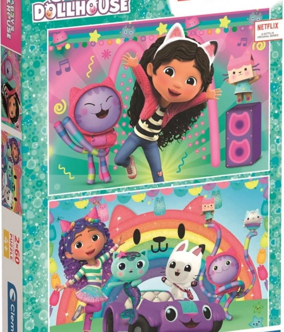 Puzzle Gábins magisches Haus: Freue dich mit uns 2x60 Teile