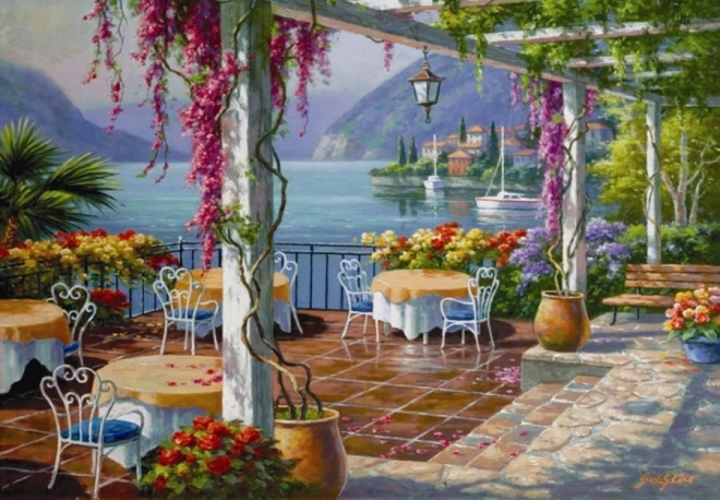 Puzzle Terrasse mit Glyzinien 500 Teile
